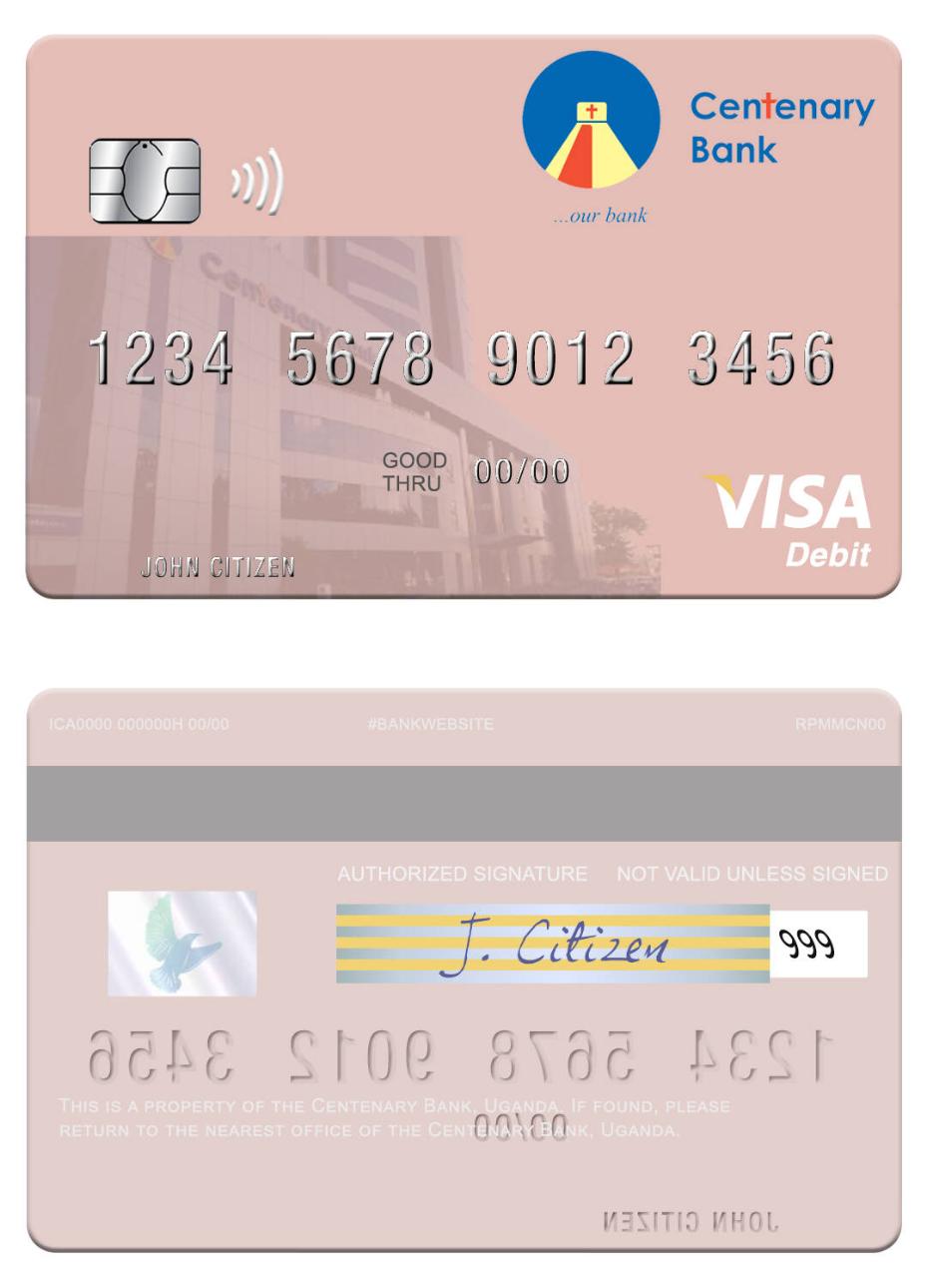 Uganda Centenary Bank visa debit card